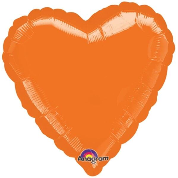 Loftus International 18 in. Metallic Orange Heart HX Balloon, 2PK A1-1563